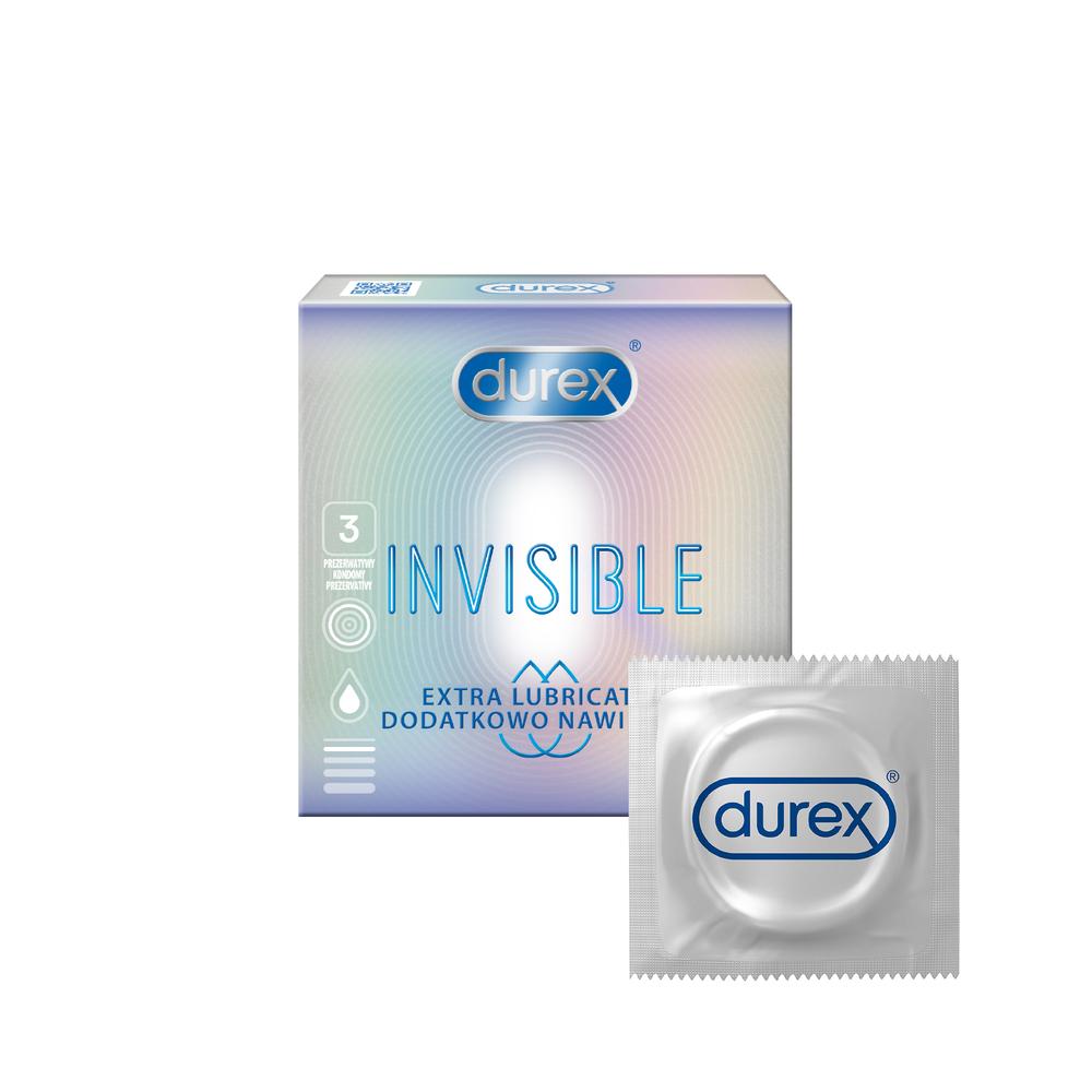 Durex kondomy Invisible Extra Lubricated 3 ks Durex