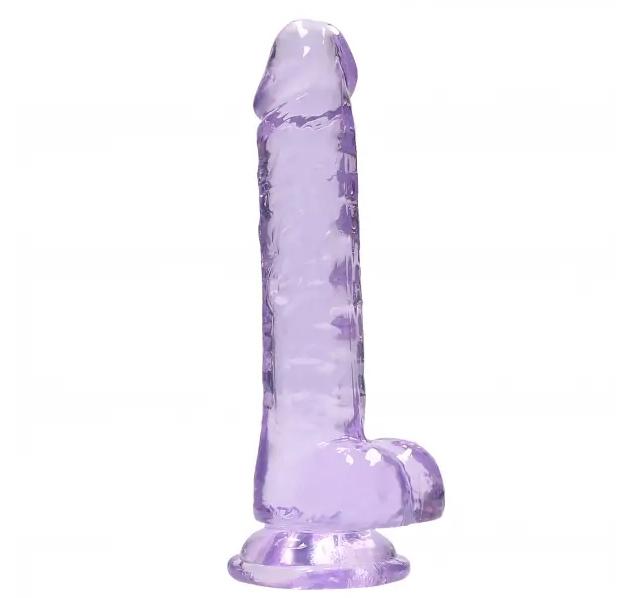 Realrock gelové dildo s přísavkou 19 cm fialové RealRock