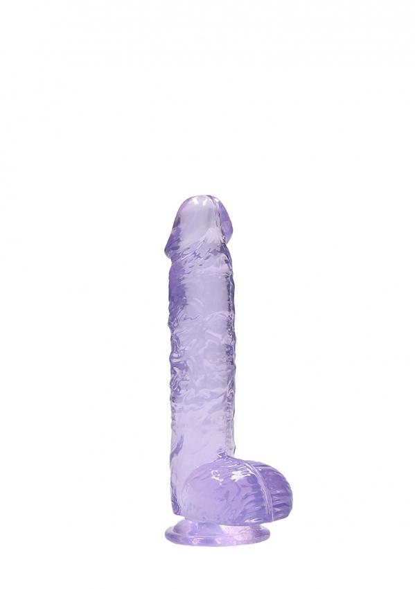 Realrock gelové dildo s přísavkou 16 cm fialové RealRock