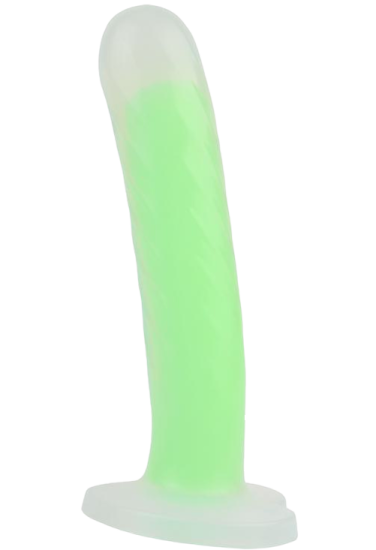 Svítící dildo s přísavkou Green Radiation (17 cm)