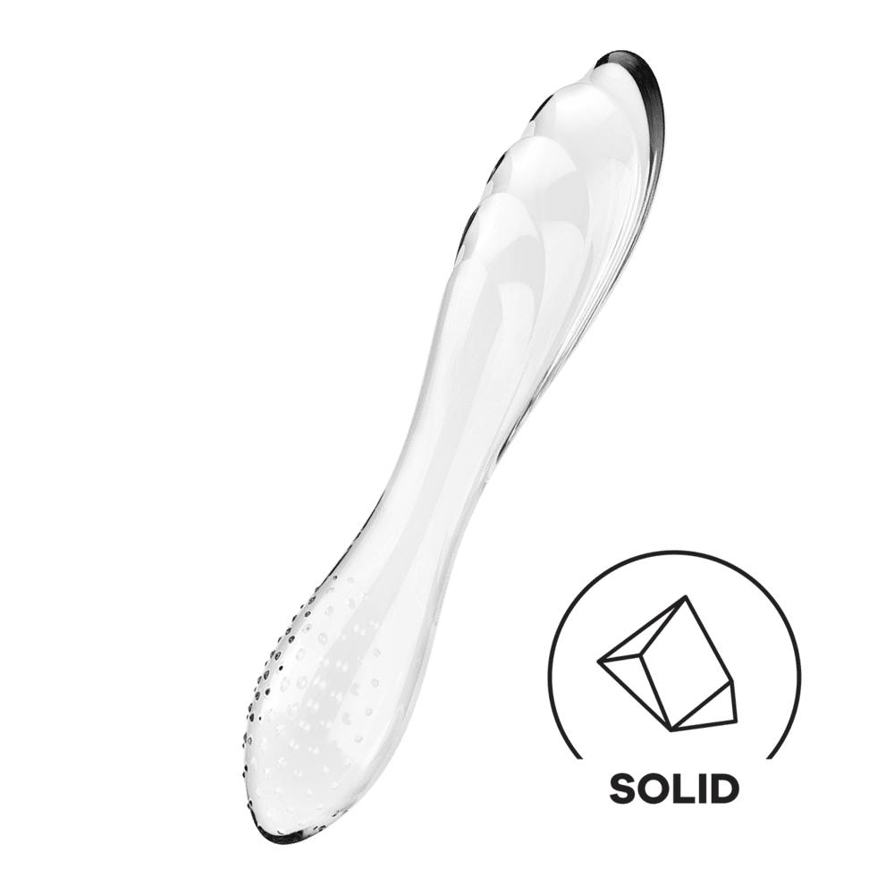 Satisfyer Dazzling Crystal 1 oboustranné skleněné dildo - transparentní Satisfyer