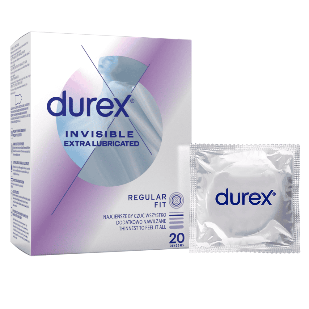 Durex kondomy Invisible Extra Lubricated 20 ks Durex