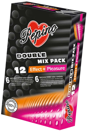 PEPINO Double Mix dráždivé kondomy 12 ks