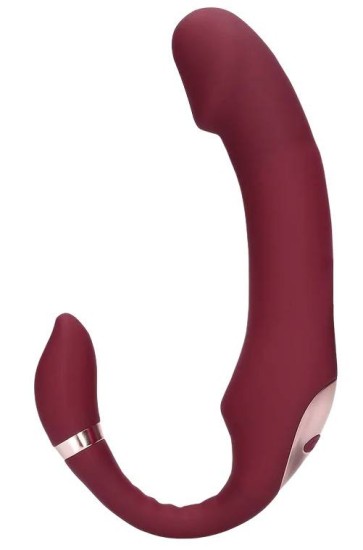 Shots Loveline Bendable Vibrating Strapless Strap on Merlot Grape