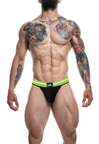 C4M Rugby Jockstrap Neon Green Renaissance - pánské jocksy L